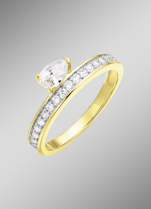 Ringe - Interessanter Damenring mit Zirkonia, in Größe 160 bis 220, in Farbe  Ansicht 1