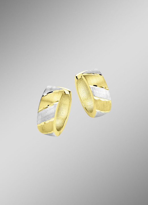Ohrschmuck - Stilvolle Klappcreolen in edlem Bicolor-Look, in Farbe  Ansicht 1