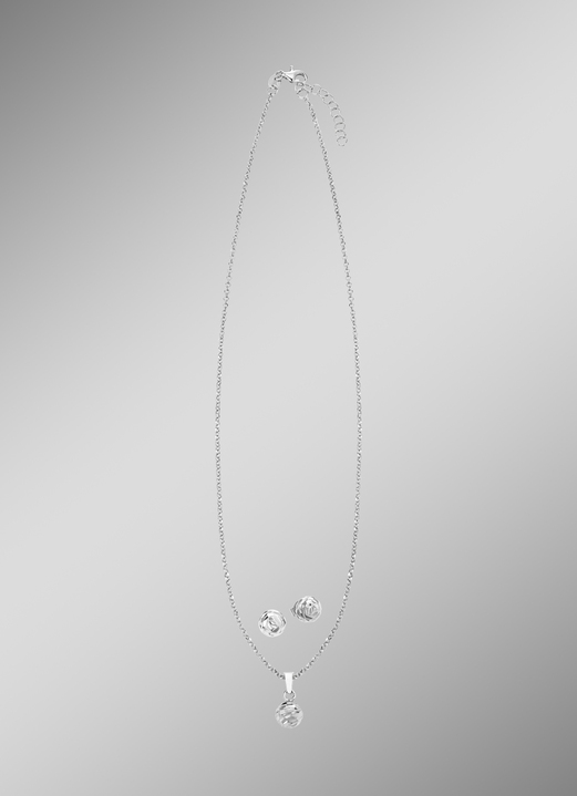 Anhänger - Wunderschönes Schmuck-Set aus Silber, 2-teilig, in Farbe  Ansicht 1