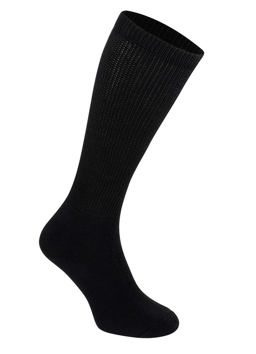 Gesundheitsstrümpfe - Thermo-Kniestrümpfe für kälteempfindliche Füße, 3er-Pack, in Größe 1 (38-42) bis 2 (41-45), in Farbe SCHWARZ Ansicht 2