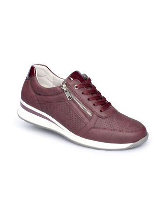 Gesundheitsschuhe - Komfort-Sneaker mit zusätzlicher Einlegesohle aus Kunstfell , in Größe 036 bis 042, in Farbe PFLAUME