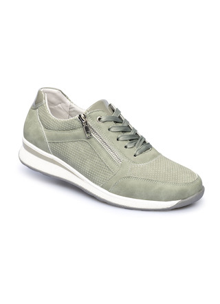 Gesundheitsschuhe - Komfort-Sneaker mit zusätzlicher Einlegesohle aus Kunstfell , in Größe 036 bis 042, in Farbe PFLAUME