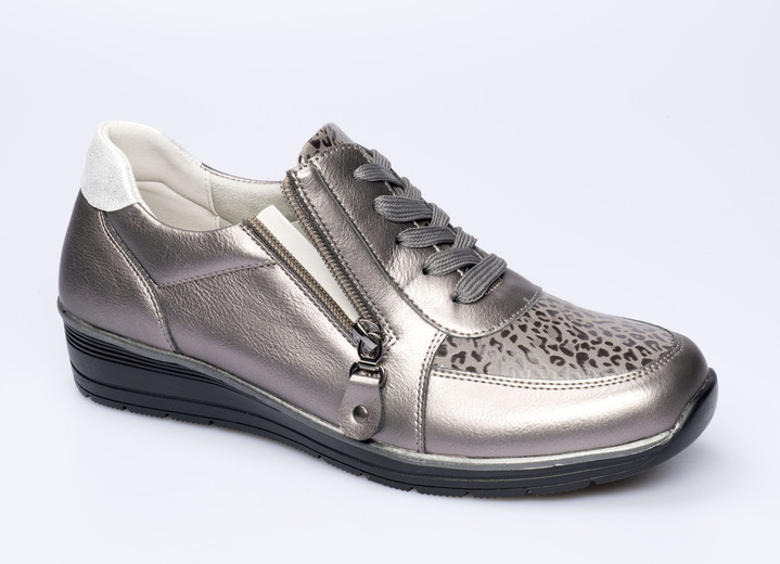 Gesundheitsschuhe - Komfort-Sneaker in Leder-Optik, in Größe 036 bis 042, in Farbe ZINN Ansicht 2