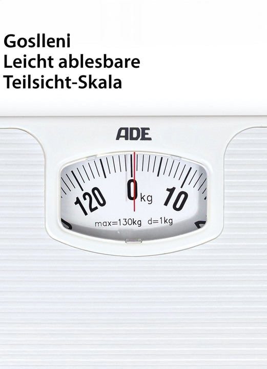 Medizinische Geräte & Technik  - Mechanische Personenwaage im nostalgischen Design, in Farbe WEISS Ansicht 2