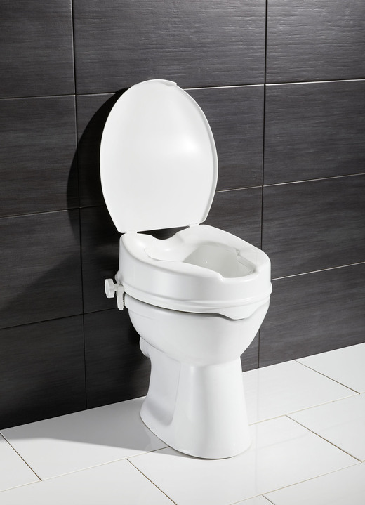 Badhilfen - Toilettensitzerhöhung mit Deckel, in Farbe WEISS