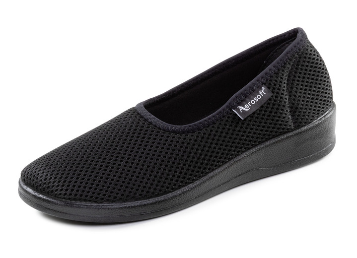 Damenmode - Damen-Ballerina in 2 Farben, in Größe 036 bis 042, in Farbe SCHWARZ Ansicht 1