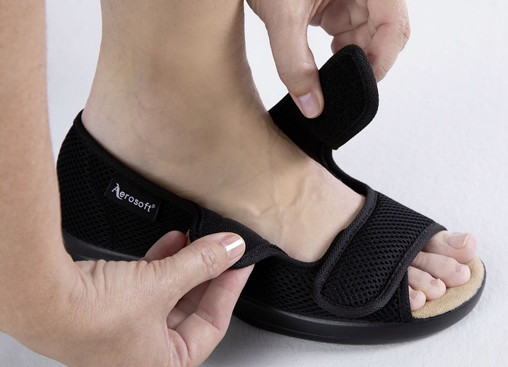 Gesundheitsschuhe - Klett-Sandale für Damen und Herren Ansicht 5 Gesundheitsschuhe - Klett-Sandale für Damen und Herren, in Größe 036 bis 046, in Farbe SCHWARZ, in Ausführung Klett-Sandale mit 1 Klettverschluss Ansicht 5