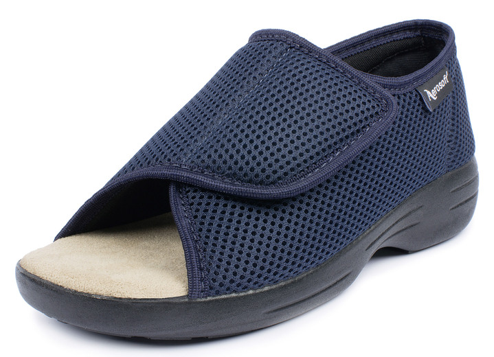Gesundheitsschuhe - Klett-Sandale für Damen und Herren, in Größe 036 bis 046, in Farbe BLAU, in Ausführung Klett-Sandale mit 1 Klettverschluss Ansicht 1