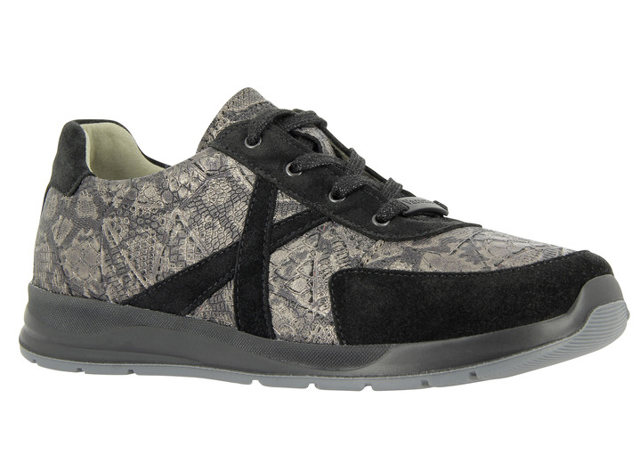 Gesundheitsschuhe - Schnürschuh von Varomed in extraweiter Passform, in Größe 035 bis 080, in Farbe SCHWARZ-GOLD Ansicht 3