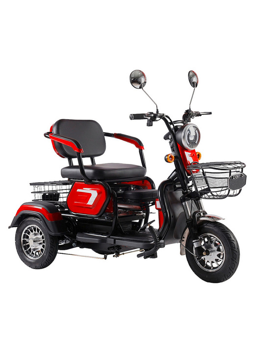 Elektromobile - 3-Rad Elektromobil im Stil eines Kompaktrollers, in Farbe ROT Ansicht 1