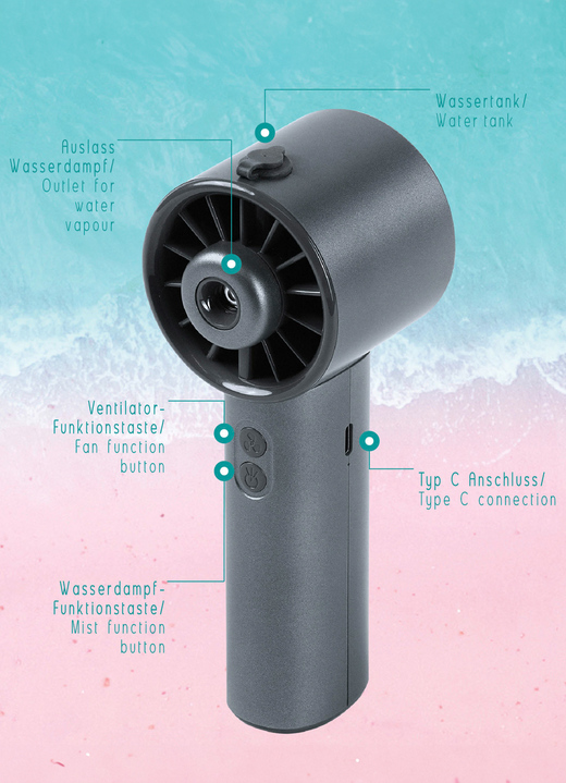Medizinische Geräte & Technik  - Wasserventilator Lady Air Cooler , in Farbe ANTHRAZIT Ansicht 1