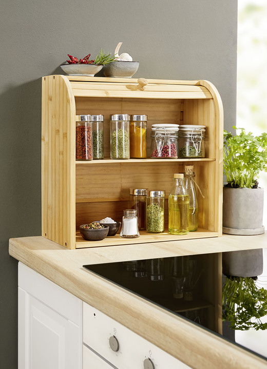 Küchenhelfer - Rolladen-Regal aus Bambus, in Farbe NATURBRAUN Ansicht 2