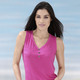 Strandkleider - Laurina Trägershirt mit Zierknopfleiste – Farbe PINK – Ansicht 1 Strandkleider - Laurina Trägershirt mit Zierknopfleiste, in Größe 036 bis 054, in Farbe SCHWARZ – Farbe PINK – Ansicht 1