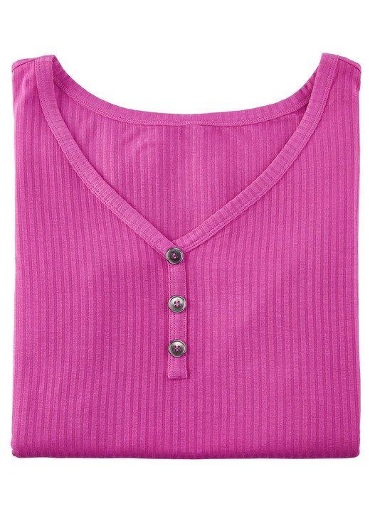 Strandkleider - Laurina Trägershirt mit Zierknopfleiste, in Größe 036 bis 054, in Farbe PINK Ansicht 2