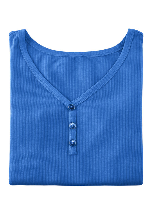 Strandkleider - Laurina Trägershirt mit Zierknopfleiste, in Größe 036 bis 054, in Farbe ROYALBLAU Ansicht 2