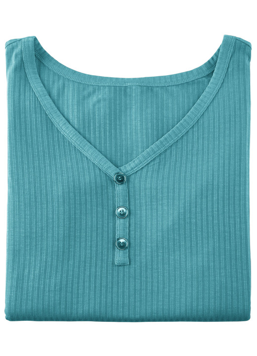 Strandkleider - Laurina Trägershirt mit Zierknopfleiste Ansicht 8 Strandkleider - Laurina Trägershirt mit Zierknopfleiste, in Größe 036 bis 054, in Farbe SCHWARZ Ansicht 8