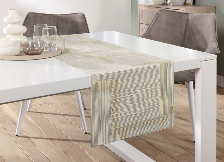 Tischdecken - Tischdecke mit Fleckschutz-Ausrüstung, in Größe 105 (Läufer, 40/140 cm) bis 160 (Tischdecke rund, ø 140 cm), in Farbe CREME Ansicht 1