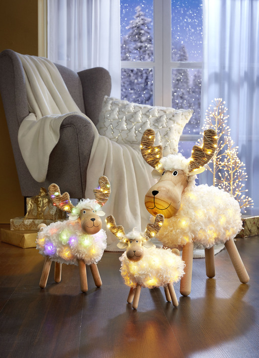 Weihnachtliche Dekorationen - Beleuchtete Tischdekoration aus Metall, in Farbe WEISS, in Ausführung klein Ansicht 2