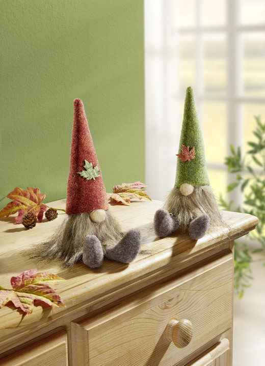 Wohnaccessoires - Herbst-Wichtel, 2er-Set, in Farbe GRÜN-ROT-BRAUN