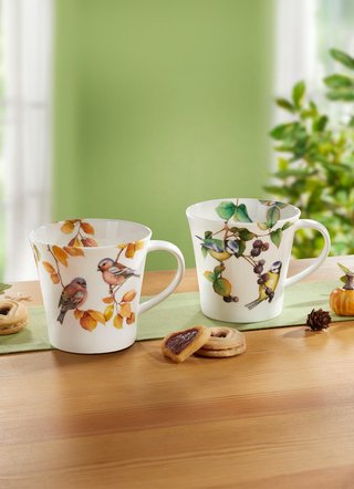 Henkelbecher aus Fine-Bone-China-Porzellan