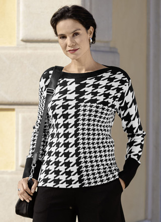 Pullover mit Hahentrittmuster