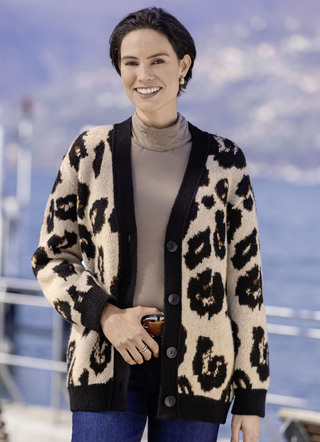 Strickjacke mit flauschigem Griff