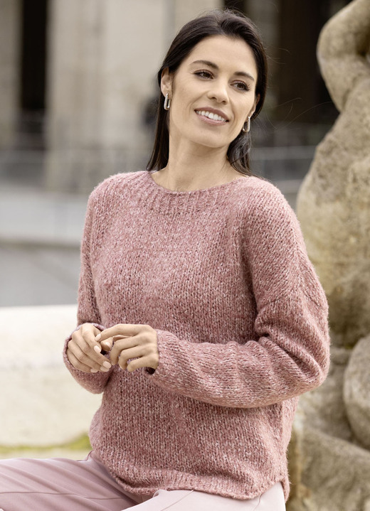 Basics - Pullover aus Melangegarn Ansicht 2 Basics - Pullover aus Melangegarn, in Größe L(44/46) bis XS(32/34), in Farbe HUMMER MELIERT Ansicht 2