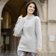 Basics - Longpullover mit zarter Paillettenzier, in Größe L(44/46) bis XXL(52/54), in Farbe HELLGRAU – Farbe HELLGRAU – Ansicht 1