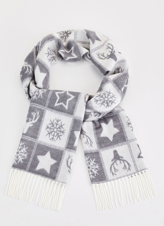 Schal mit winterlichen Motiven