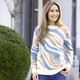 Pullover - Pullover in Jacquard-Dessin, in Größe 036 bis 052, in Farbe ECRU-HELLBLAU-CAMEL – Farbe ECRU-HELLBLAU-CAMEL – Ansicht 4