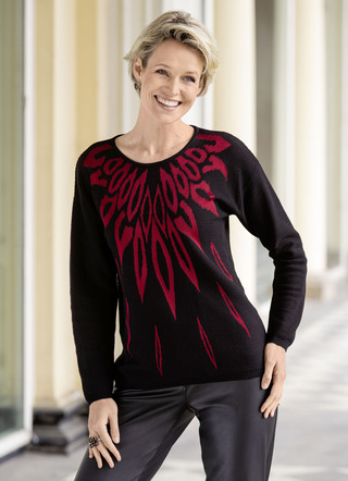 Pullover mit edel glänzendem Jacquard