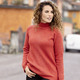 Basics - Pullover mit streckender Struktur, in Größe L(44/46) bis XS(32/34), in Farbe KORALLE MELIERT – Farbe KORALLE MELIERT – Ansicht 1
