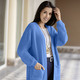 Basics - Strickjacke in Perlfang – Farbe BLEU Basics - Strickjacke in Perlfang, in Größe 038 bis 054, in Farbe BLEU