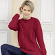 Pullover - Pullover in Strukturmustermix, in Größe 038 bis 054, in Farbe DUNKELROT – Farbe DUNKELROT – Ansicht 2