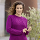 Basics - Pullover mit Strukturmuster – Farbe MAGENTA – Ansicht 2 Basics - Pullover mit Strukturmuster, in Größe L(44/46) bis XXL(52/54), in Farbe MAGENTA – Farbe MAGENTA – Ansicht 2