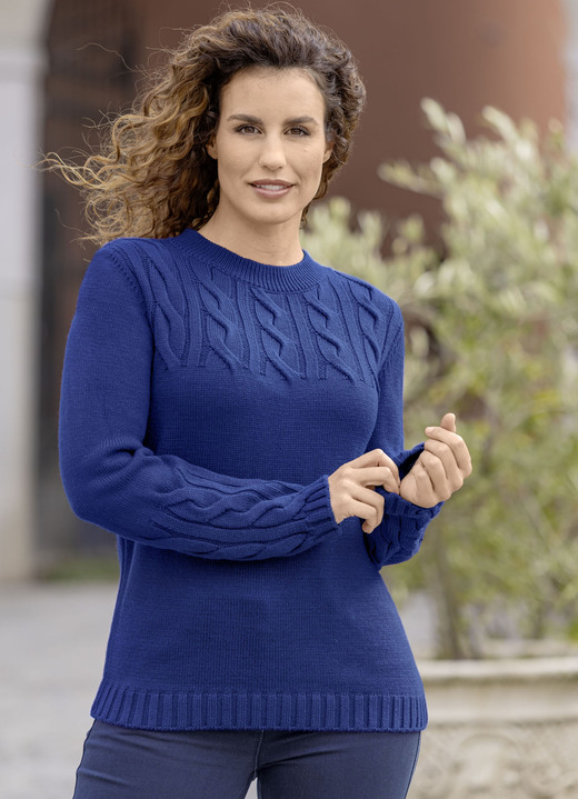 Basics - Pullover mit Strukturmuster, in Größe L(44/46) bis XXL(52/54), in Farbe MAGENTA Ansicht 6