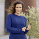 Basics - Pullover mit Strukturmuster – Farbe NACHTBLAU – Ansicht 2 Basics - Pullover mit Strukturmuster, in Größe L(44/46) bis XXL(52/54), in Farbe MAGENTA – Farbe NACHTBLAU – Ansicht 2