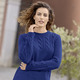 Basics - Pullover mit Strukturmuster – Farbe NACHTBLAU – Ansicht 1 Basics - Pullover mit Strukturmuster, in Größe L(44/46) bis XXL(52/54), in Farbe MAGENTA – Farbe NACHTBLAU – Ansicht 1
