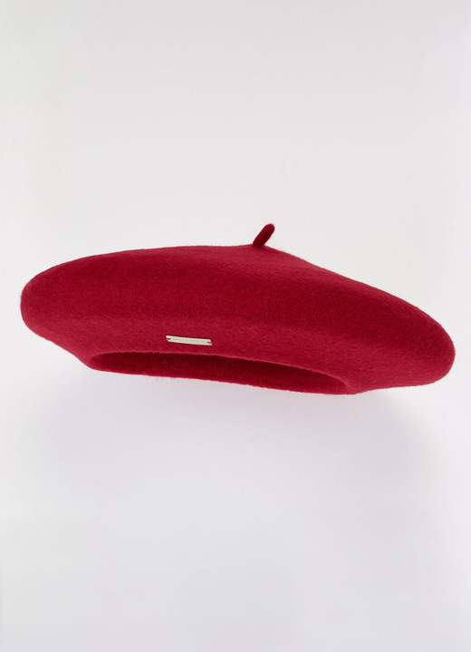 Mützen & Hüte - Seeberger, Damen-Baskenmütze, aus Schurwolle, in Farbe FEUERROT Ansicht 1
