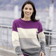 Pullover - Pullover mit Glitzerakzenten – Farbe VIOLETT-ECRU-GRAU MELIERT – Ansicht 1 Pullover - Pullover mit Glitzerakzenten, in Größe 036 bis 052, in Farbe VIOLETT-ECRU-GRAU MELIERT – Farbe VIOLETT-ECRU-GRAU MELIERT – Ansicht 1