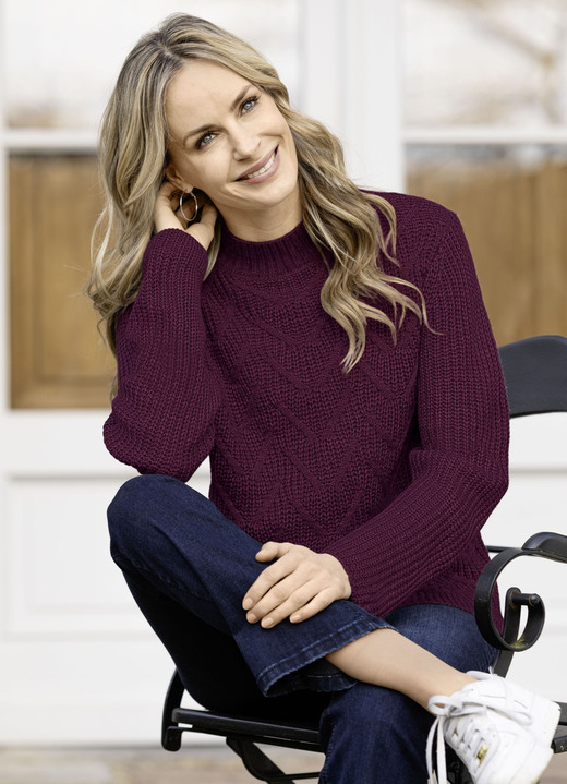 Basics - Pullover in Perlfang Basics - Pullover in Perlfang, in Größe 036 bis 052, in Farbe BORDEAUX