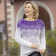 Langarm - Pullover mit Alpaka und Glitzer – Farbe ECRU-LILA Langarm - Pullover mit Alpaka und Glitzer, in Größe 036 bis 052, in Farbe ECRU-SILBERFARBEN