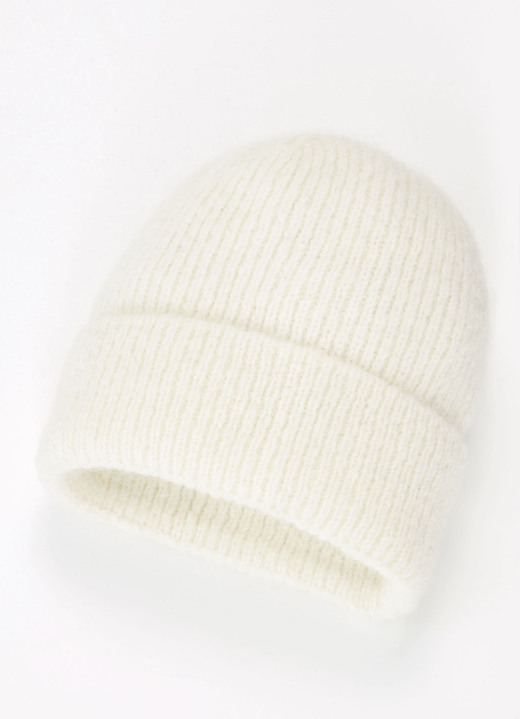 Mützen & Hüte - Modische Damen-Mütze, mit Umschlag, in Farbe WEISS Ansicht 1