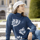 Pullover - Pullover mit Intarsien – Farbe JEANSBLAU-WEISS – Ansicht 2 Pullover - Pullover mit Intarsien, in Größe L(44/46) bis XXL(52/54), in Farbe JEANSBLAU-WEISS – Farbe JEANSBLAU-WEISS – Ansicht 2