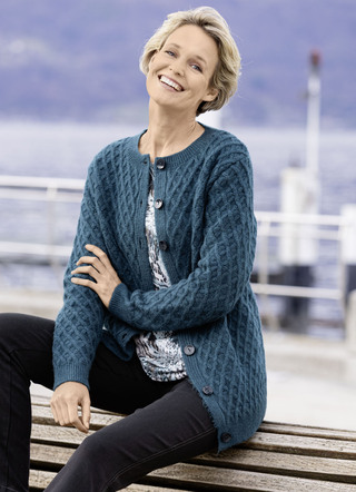 Strickjacke mit Rautenstruktur