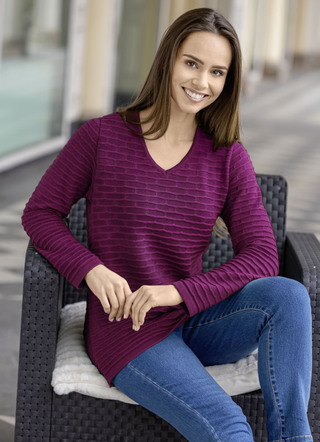 Pullover mit Strukturstreifen