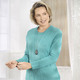 Basics - Pullover in Twinset-Optik mit Schurwolle  – Farbe JADEGRÜN – Ansicht 2 Basics - Pullover in Twinset-Optik mit Schurwolle , in Größe 038 bis 054, in Farbe CAMEL – Farbe JADEGRÜN – Ansicht 2
