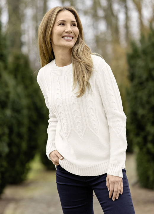 Basics - Pullover in Mustermix, in Größe 036 bis 052, in Farbe LINDGRÜN Ansicht 3