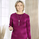Basics - Pullover mit aufwendiger Rundpasse – Farbe MAGENTA – Ansicht 1 Basics - Pullover mit aufwendiger Rundpasse, in Größe 036 bis 052, in Farbe ROYALBLAU – Farbe MAGENTA – Ansicht 1
