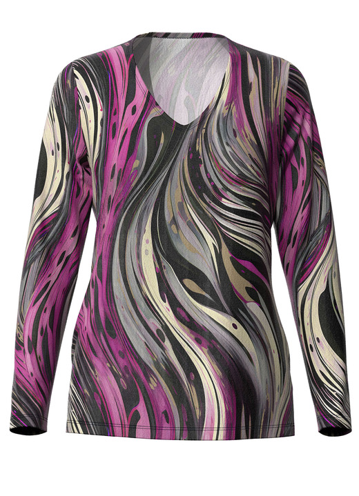 Pullover & Strickmode - Pullover in Feinstrick, in Größe 038 bis 054, in Farbe SCHWARZ-BEIGE-MAGENTA Ansicht 3